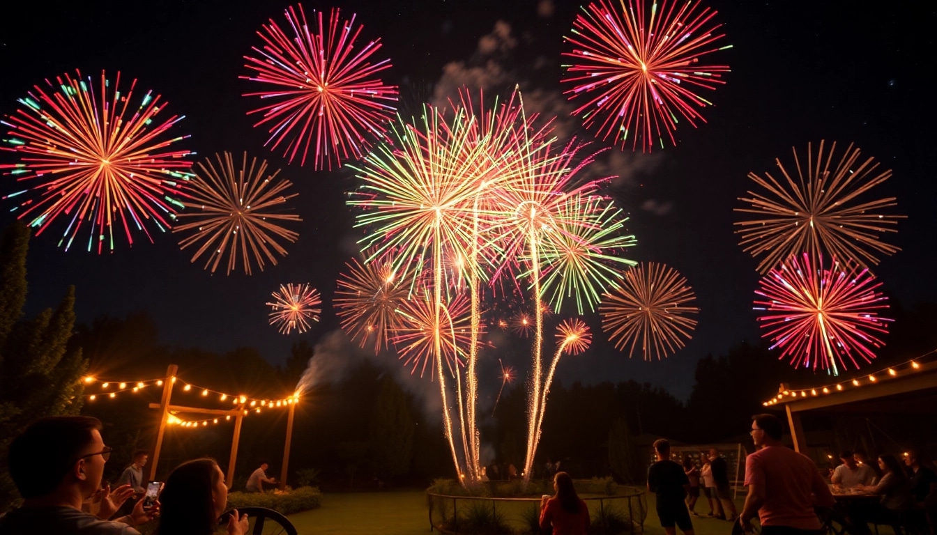 See stunning displays of cheap fireworks near me lighting up the night sky with vibrant colors.
