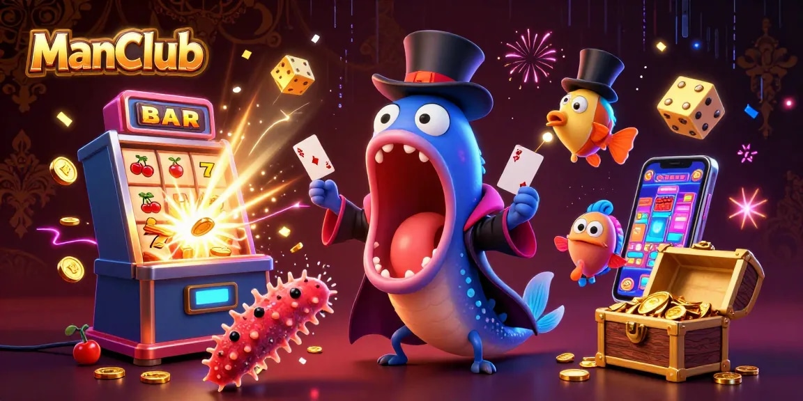 Experience thrilling gameplay and jackpots at ManClub with vibrant casino action and memorable characters.