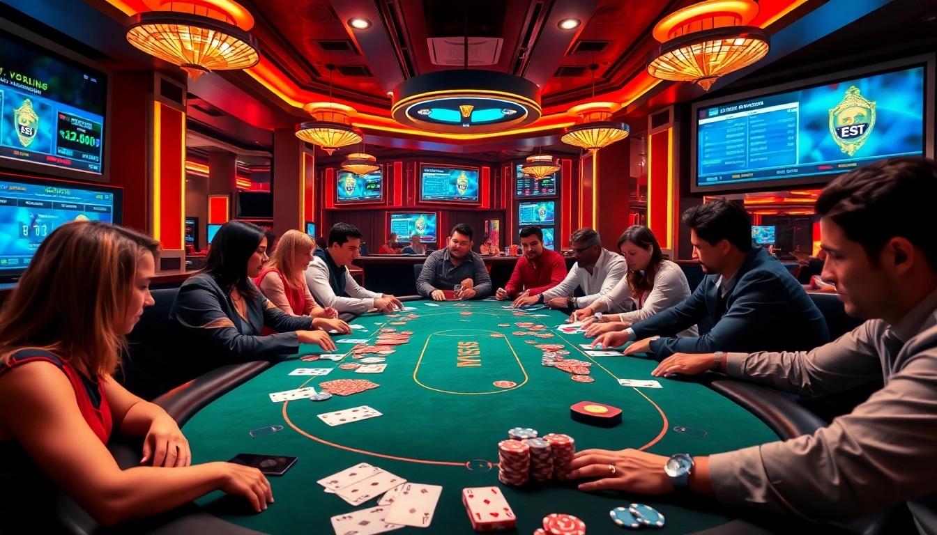 Explore an exciting online gaming scene at https://autos.jpn.com/ featuring diverse players at a virtual casino.
