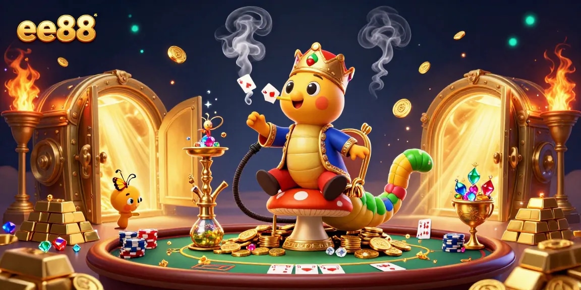 Experience thrilling poker action at ee88 with a colorful 3D casino illustration highlighting excitement and strategy.