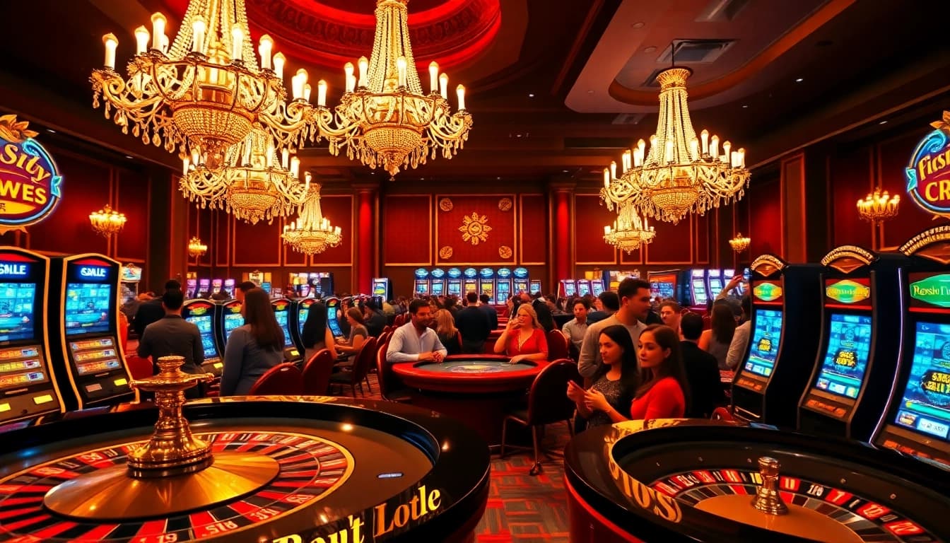 Erleben Sie Spannung und Unterhaltung im WestAce Casino mit eleganten Spieltischen.