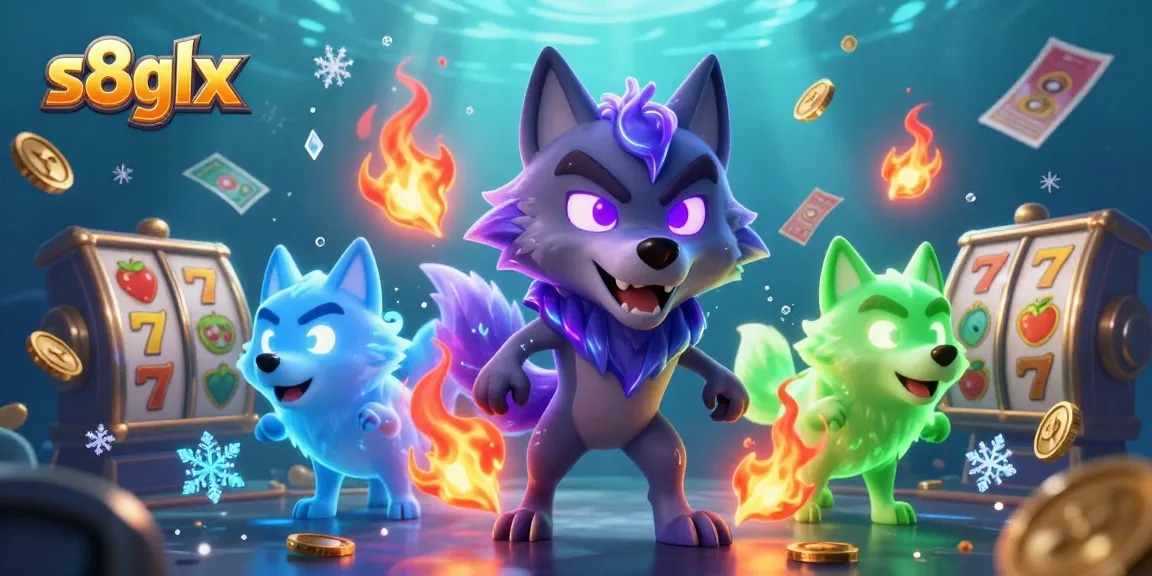 Join the thrilling s8glx casino experience with vibrant characters and flying slot elements.