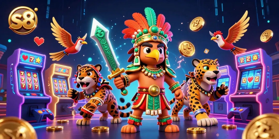 Experience big wins at S8 with vibrant slot machines and exciting game scenes.
