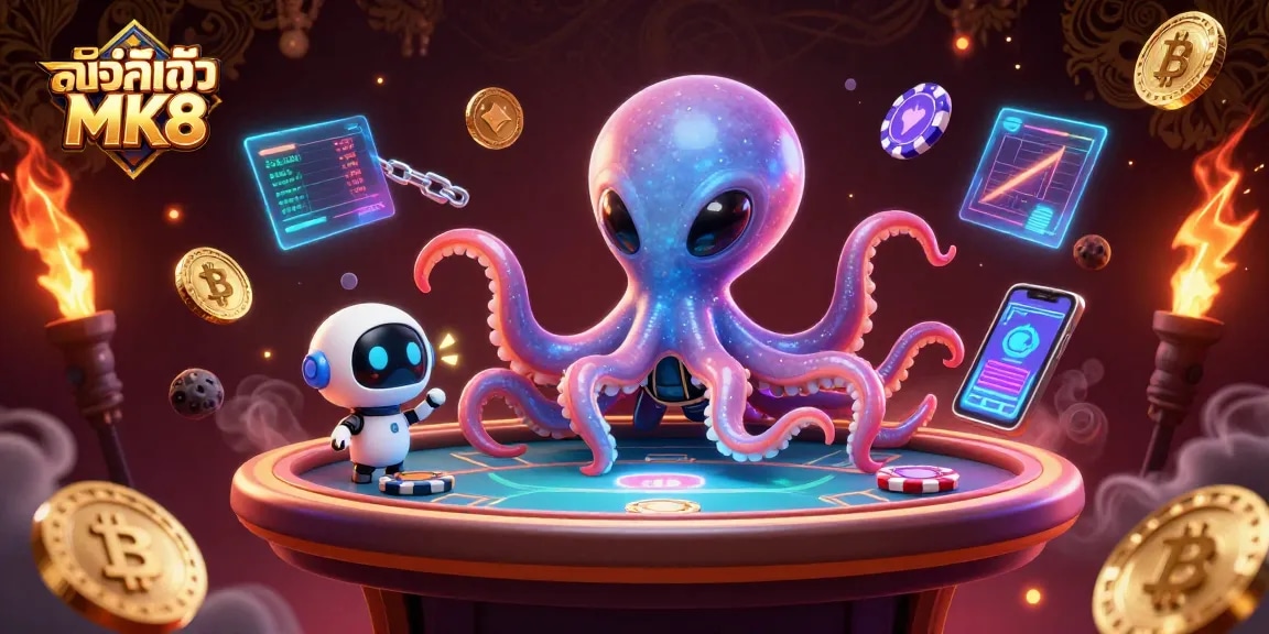 Engage with our brilliant slot adventures at ลิงก์เข้า MK8, featuring vibrant alien designs and floating poker chips.