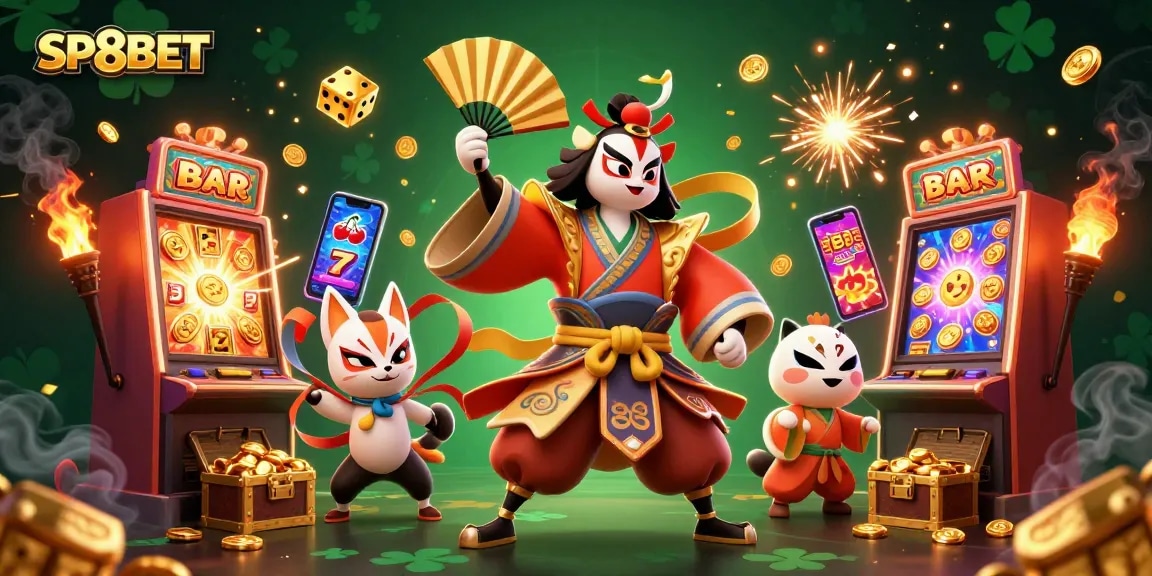 Experience thrilling fun at SP8BET with a vibrant 3D casino scene featuring explosive jackpots.