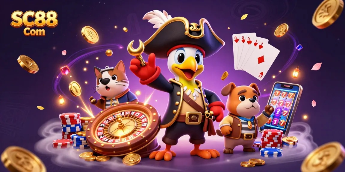 Players engage in thrilling gameplay at SC88 Com, featuring vibrant scenes of excitement and wins.