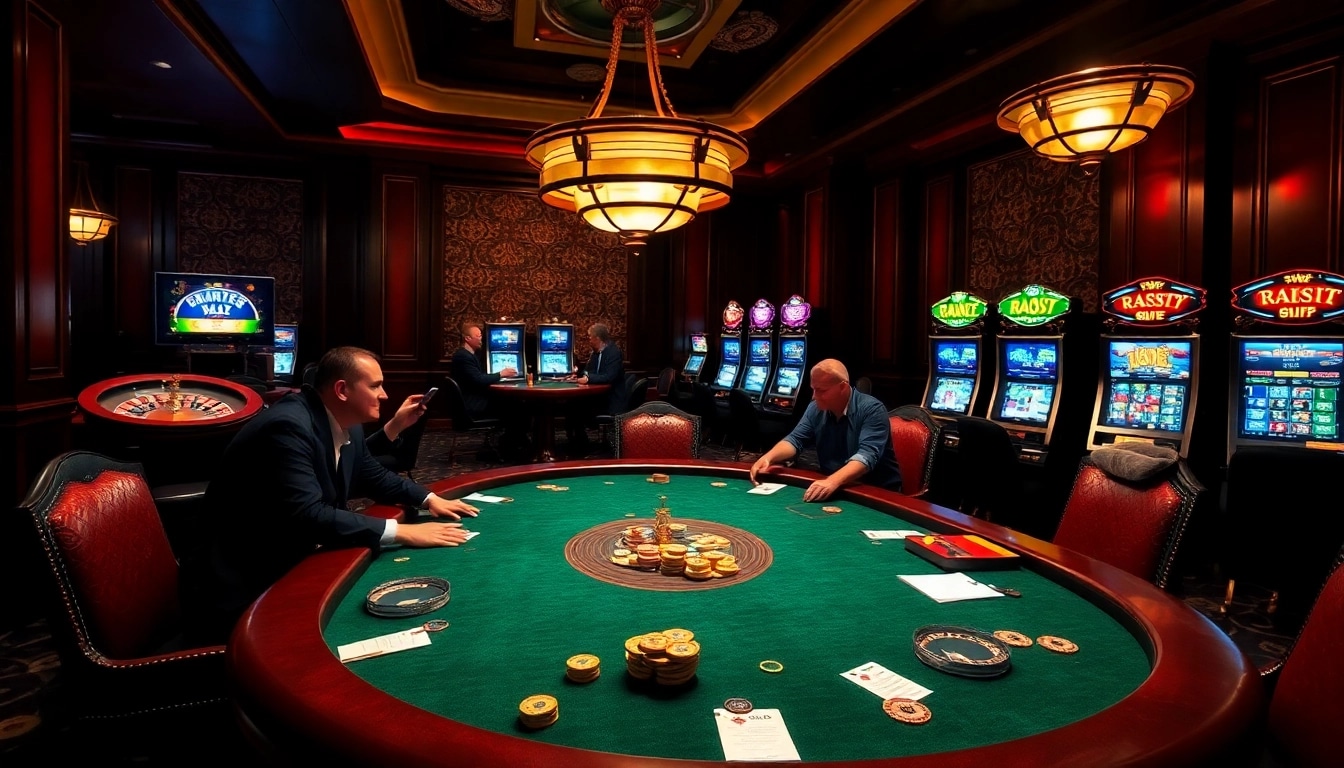 Engaging table game scene at https://f8bet11.net/ showing poker action and vibrant casino settings.