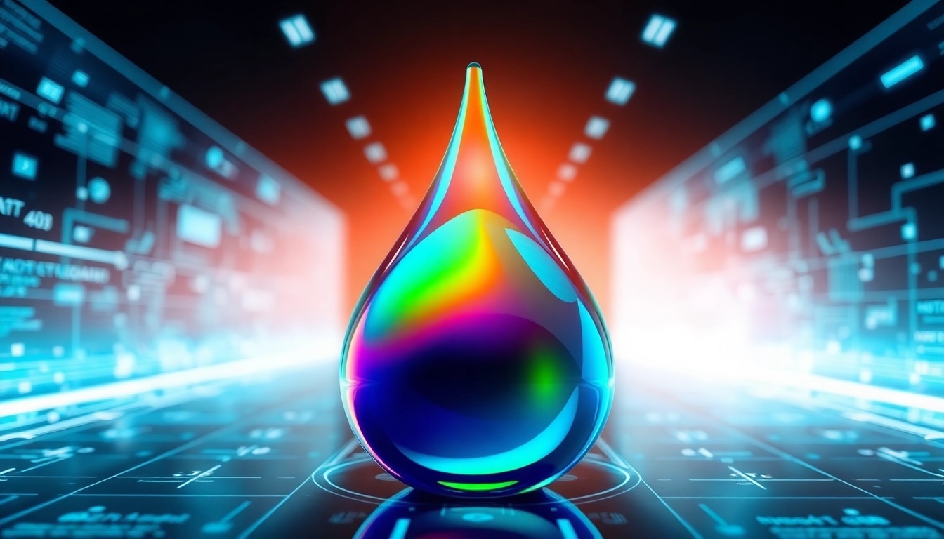 evodrop Darstellung eines stilisierten Wassertropfens in einem modernen, digitalen Setting