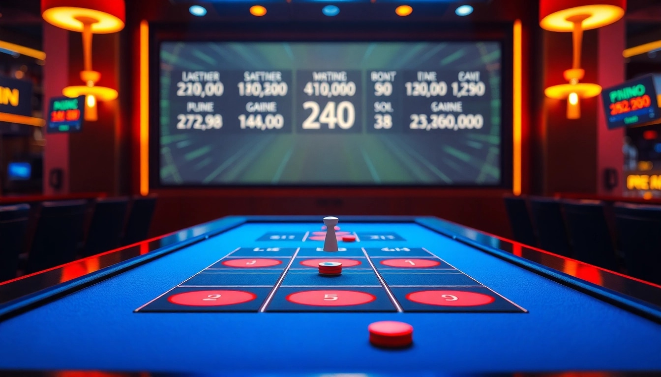 Spiele Plinko auf einem aufregenden Online-Casino-Tisch mit vertikalen Pins und bunten Pucks.