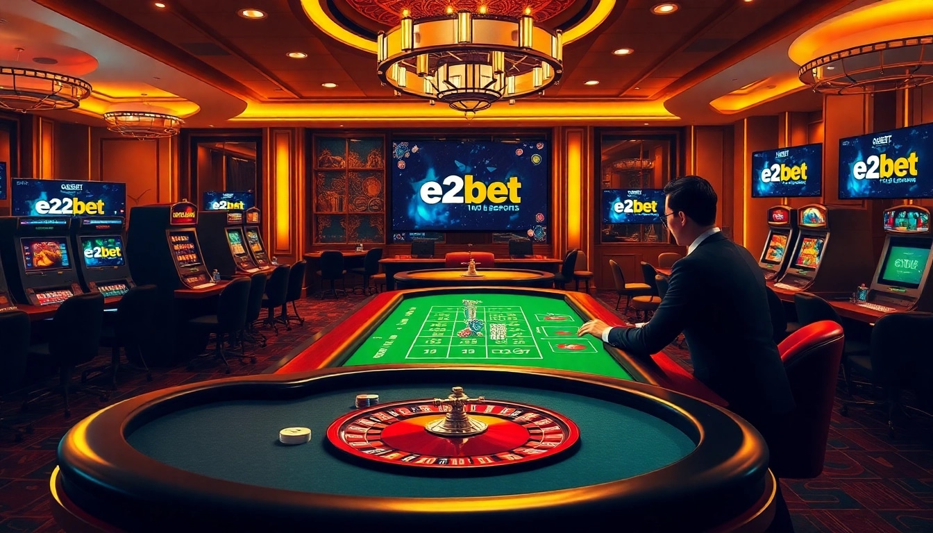 E2bet offers an immersive online gaming experience with vibrant casino tables and passionate players.