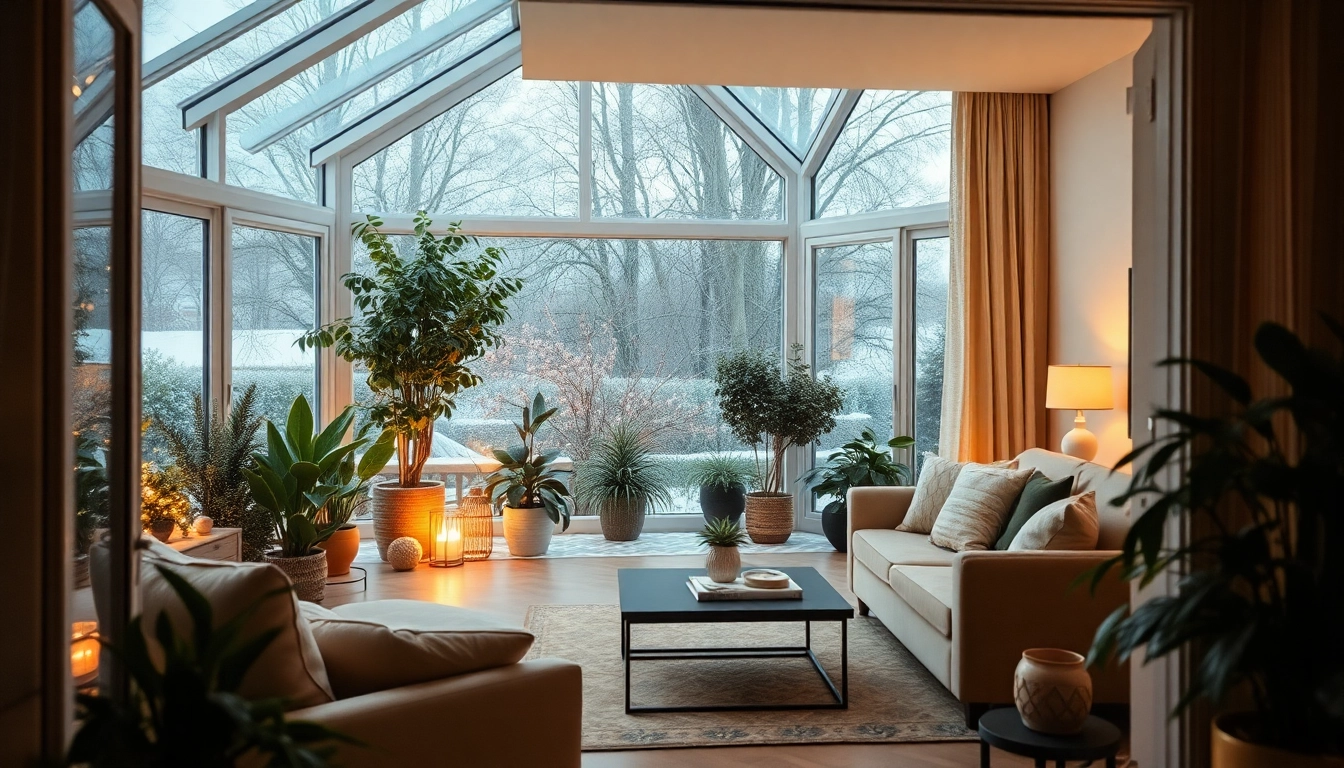 Wintergarten Anbau Wohnzimmer: Entspannen Sie in einem stilvollen Wintergarten mit angenehmer Atmosphäre und viel Licht.