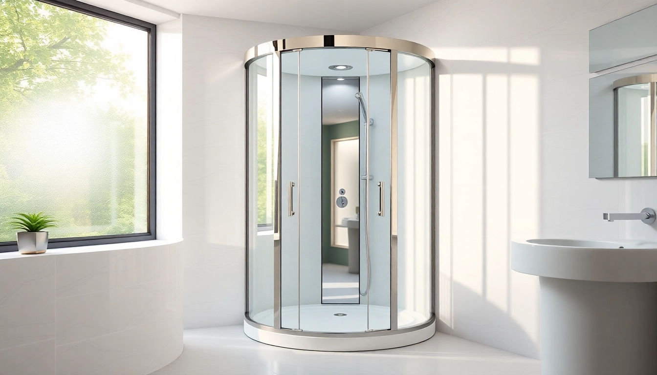 Duschkabine 90x90 in modernem Badezimmer mit eleganten Details und natürlichem Licht.