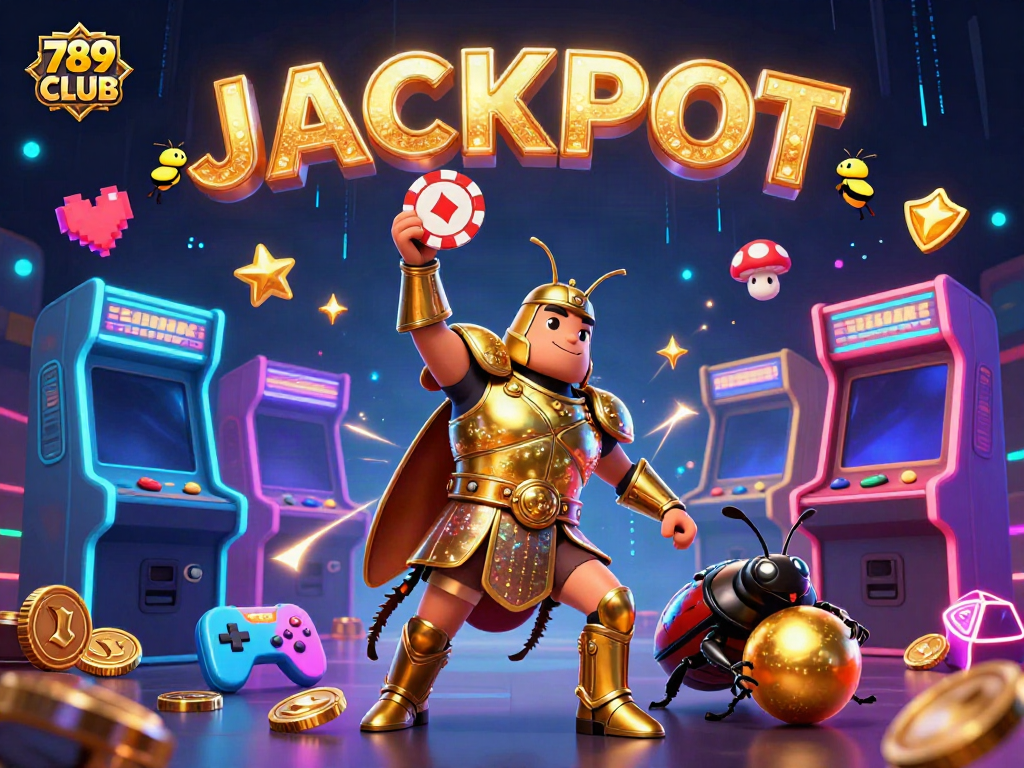 Engaging illustration showcasing 789CLUB with characters celebrating a jackpot in a vibrant casino scene.