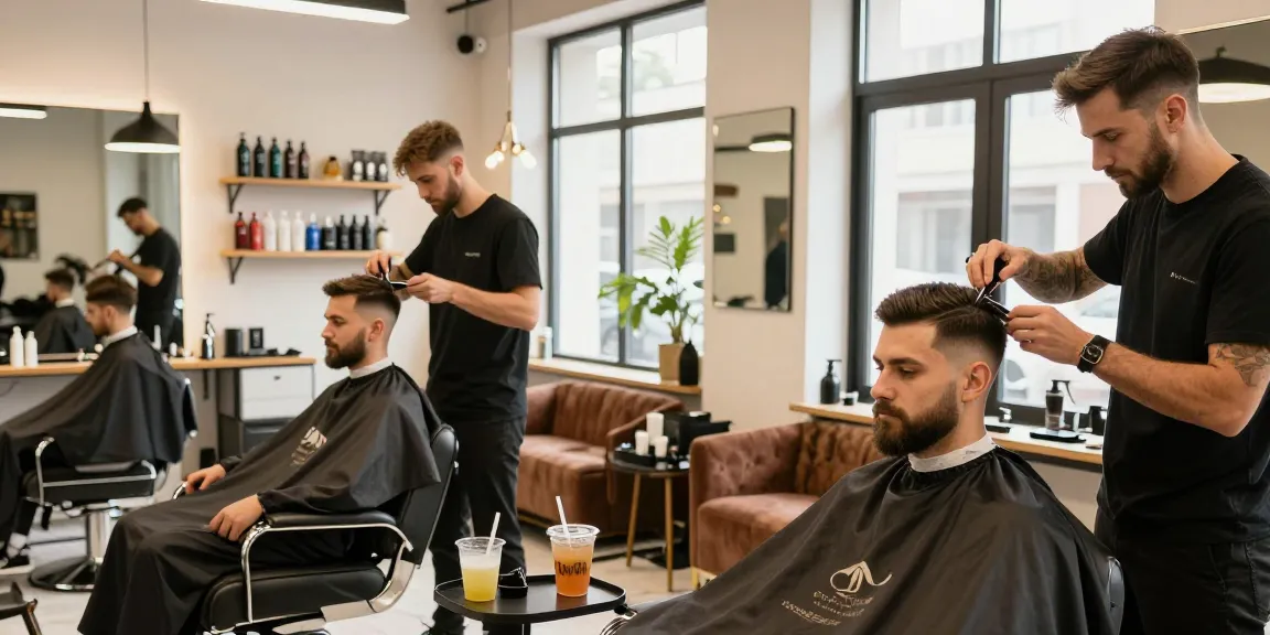 Professional grooming experience at a stylish barbershop, showcasing expert haircuts and rokok88.