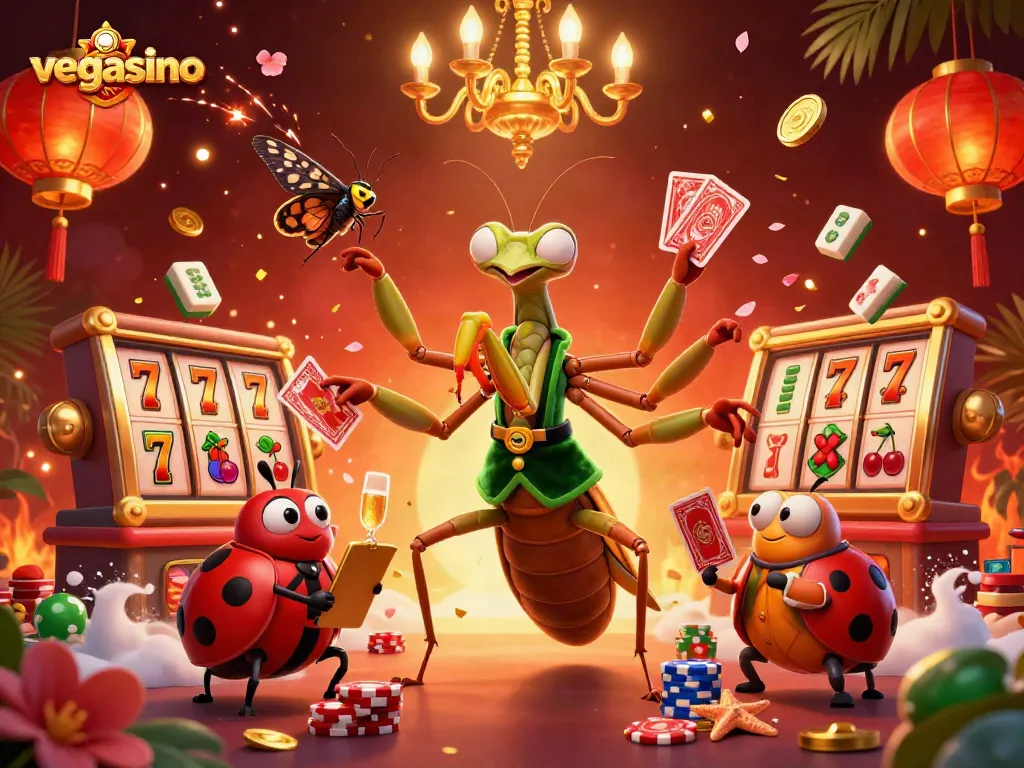 Experience thrilling gameplay at vegasino with a colorful online casino scene filled with dynamic characters.