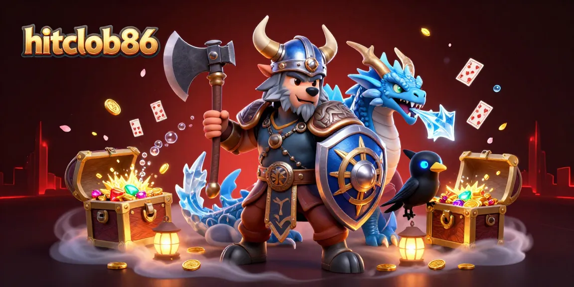 Engage in thrilling gaming adventures with hitclub86 at this vibrant casino illustration showcasing dynamic characters.