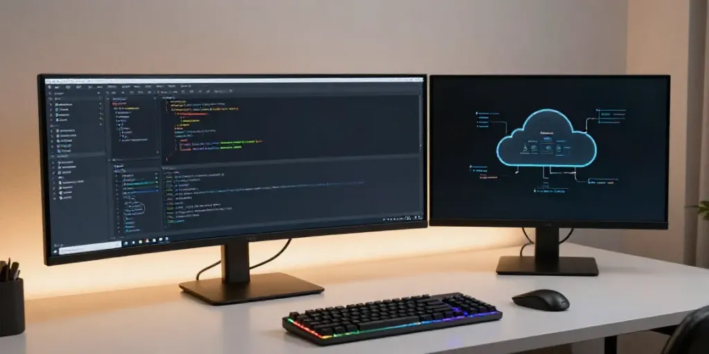 Gadget-Nachrichten und Softwareentwicklung im modernen Büro mit Tech-Gadgets.