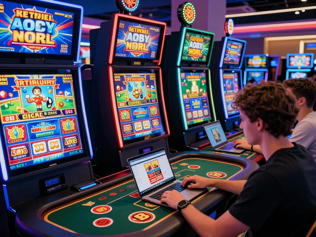 Engaged players exploring O8's exciting online gaming platform featuring vibrant casino games.