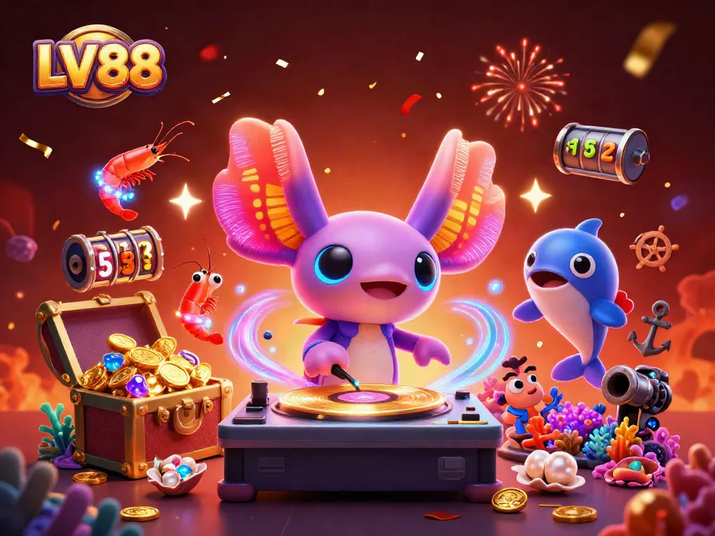 Experience thrilling gameplay at LV88 with lively underwater casino characters and vibrant visuals.