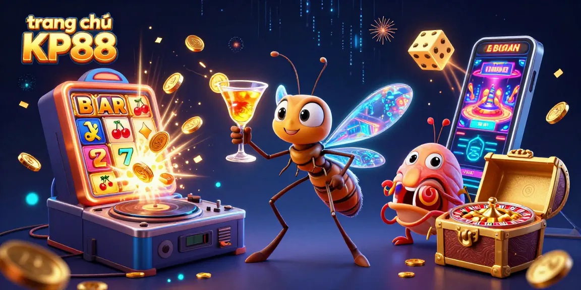Experience the thrills at trang chủ KP88 with our vibrant, animated casino scene featuring exciting games.