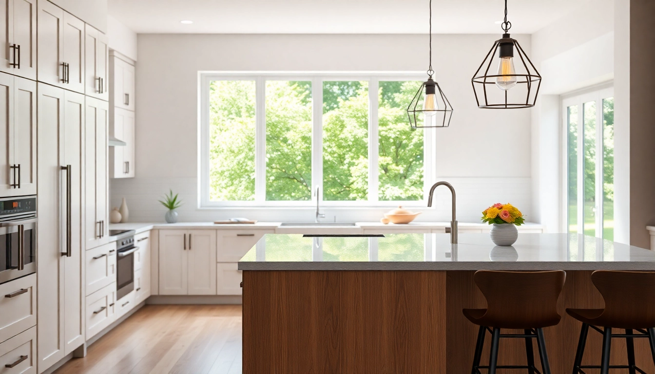 Stunning kitchen remodeling featuring modern design, open space, and natural light.
