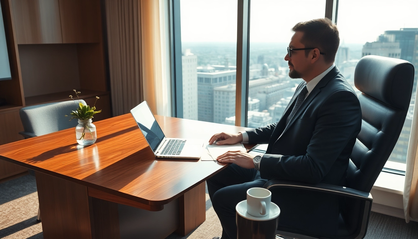 Headhunter in einem modernen Büro, der mit einem Klienten spricht, um Fachkräfte zu rekrutieren.