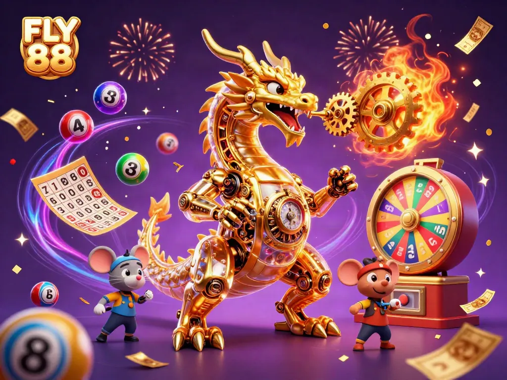 Experience thrilling gameplay with FLY 88's vibrant casino scene packed with action.