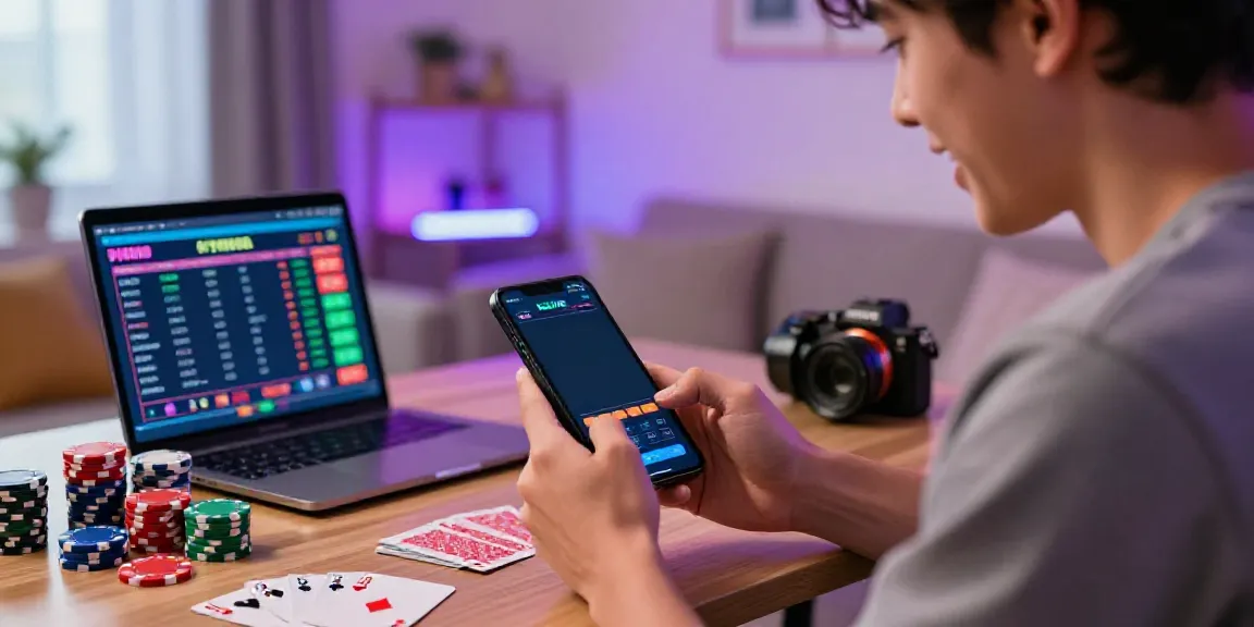 Online user placing a bet on Alternatif Bola88 mobile app in a vibrant and engaging gambling environment.