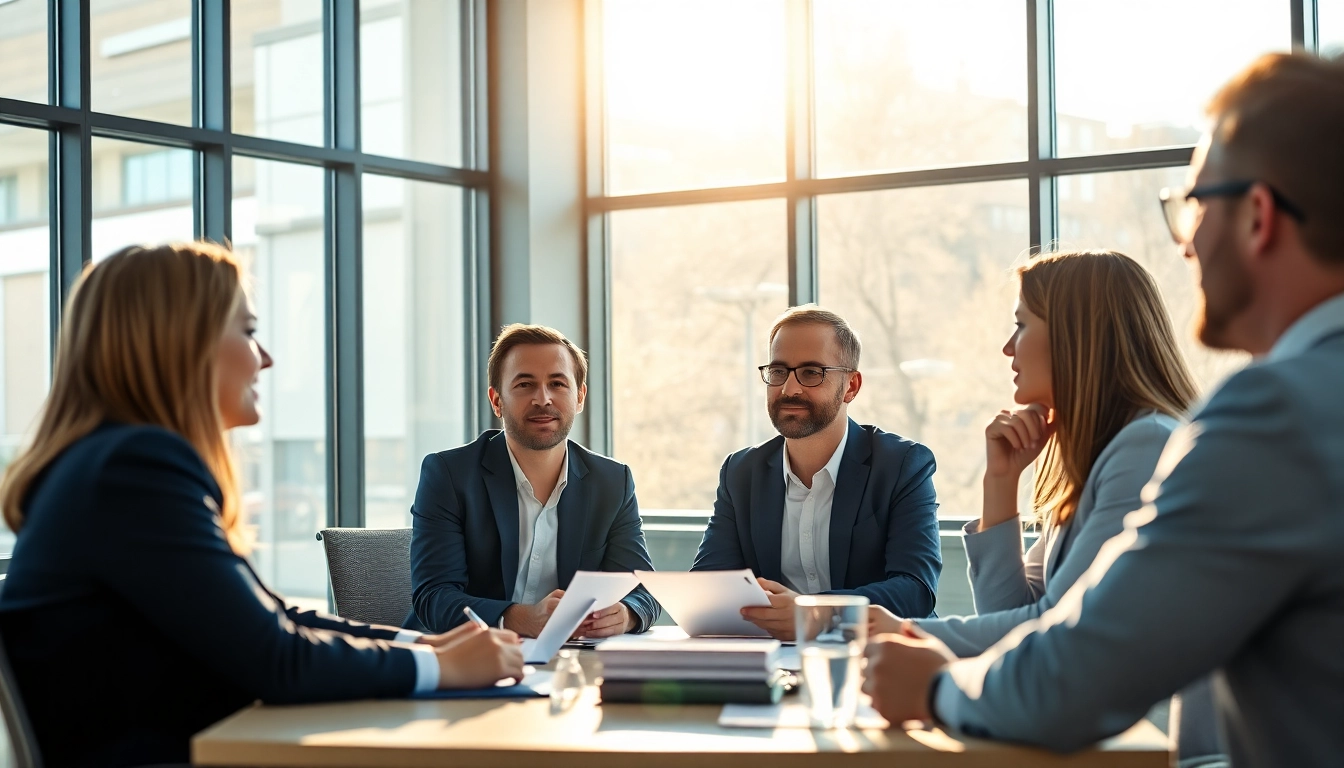 Headhunter Schweiz in a professional meeting discussing opportunities with clients.