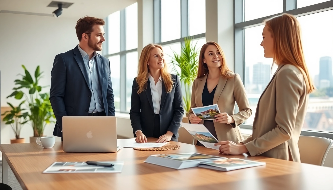 Immobilienmakler Frankfurt Eckenheim beraten Kunden in einem modernen Büro.