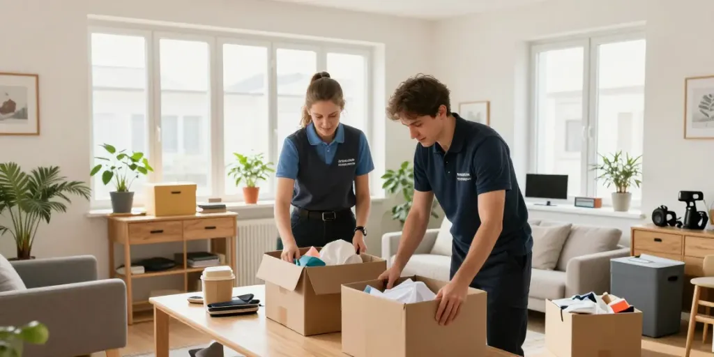 Professionelles Team bei einer Wohnungsräumung Wien mit klarer Organisation.
