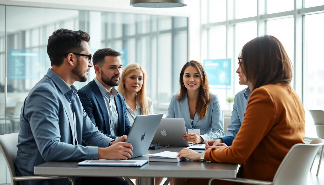 Headhunter IT discussing recruitment strategies in a modern office environment.