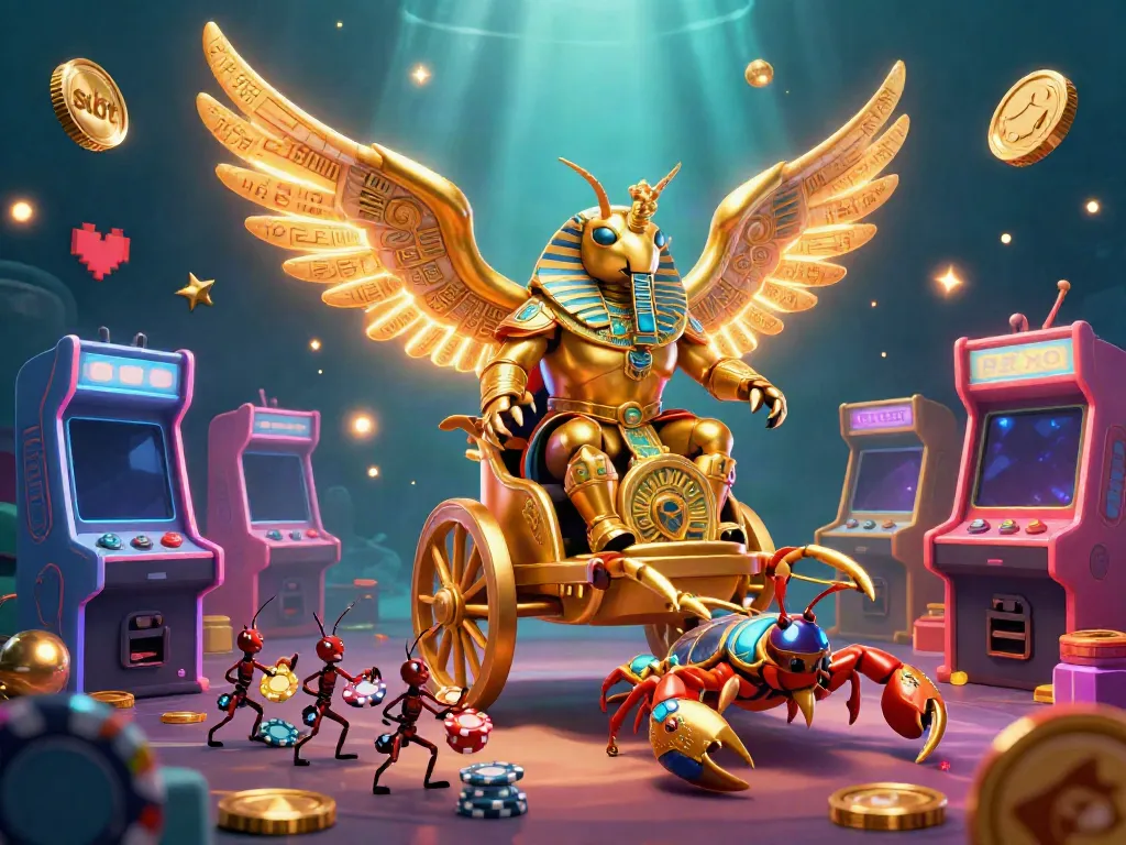 Experience the vibrant world of slot machines with animated characters and game elements.