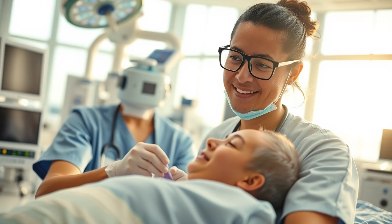 Intensivpflege Frankfurt: Professional healthcare worker assisting a patient in a modern medical environment