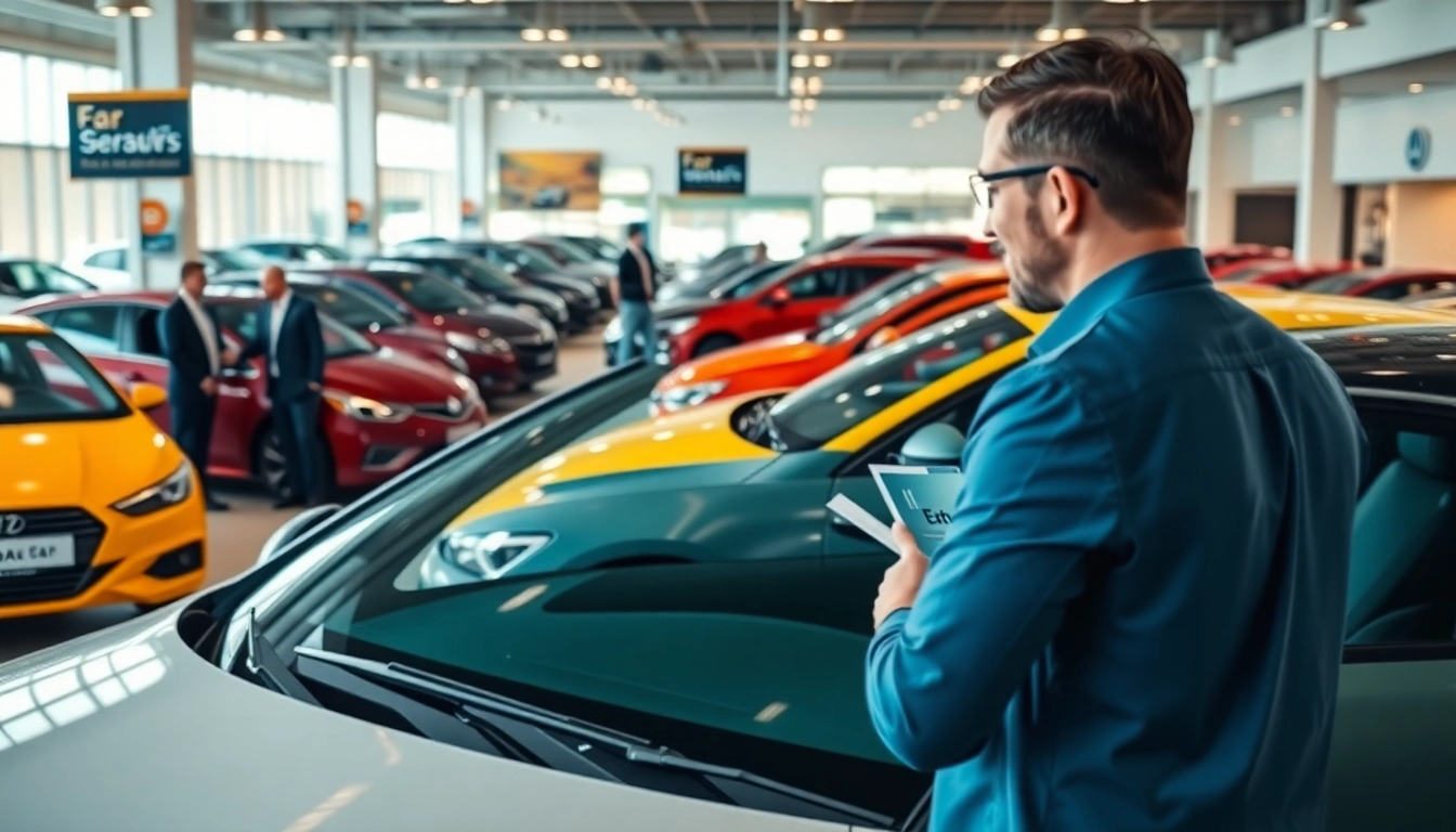 Auto kaufen in einem modernen Autohaus mit freundlichem Verkaufspersonal und zahlreichen Fahrzeugen.
