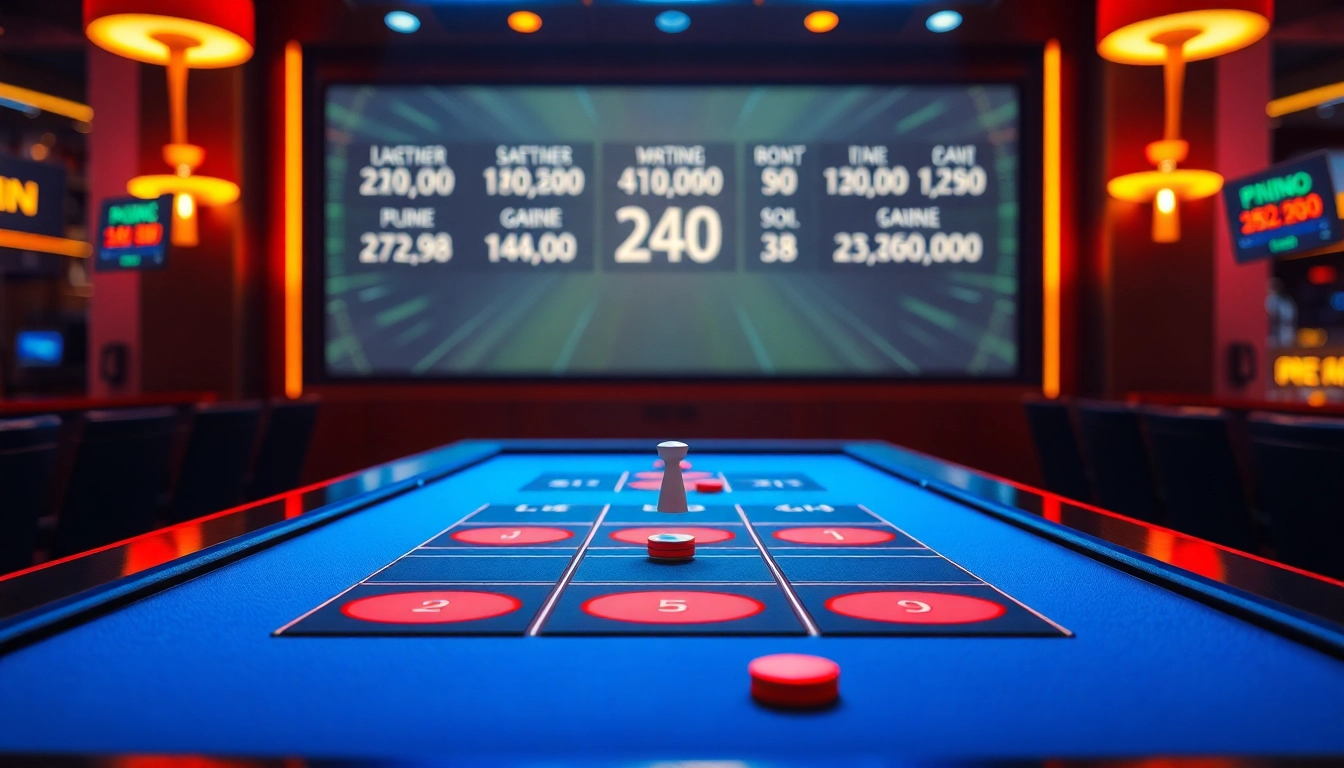 Spiele Plinko auf einem aufregenden Online-Casino-Tisch mit vertikalen Pins und bunten Pucks.