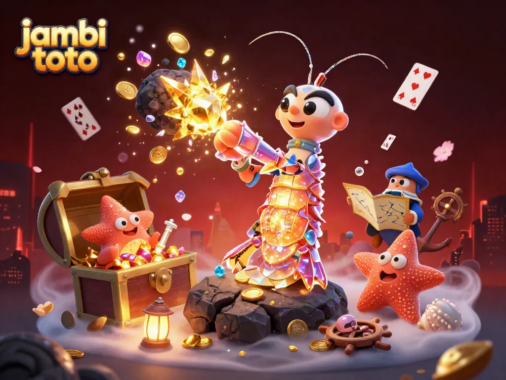 Experience the thrill of jambi toto as the galactic mantis shrimp punches through an asteroid, revealing treasures.