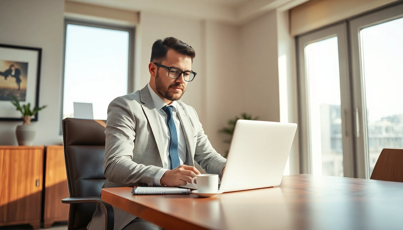 Headhunter arbeitet in einem modernen Büro für Personalvermittlung.