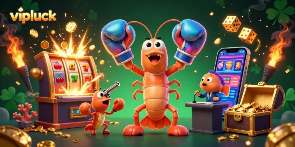 Hit the jackpot with Vipluck's thrilling casino games and vibrant 3D illustration packed with excitement.