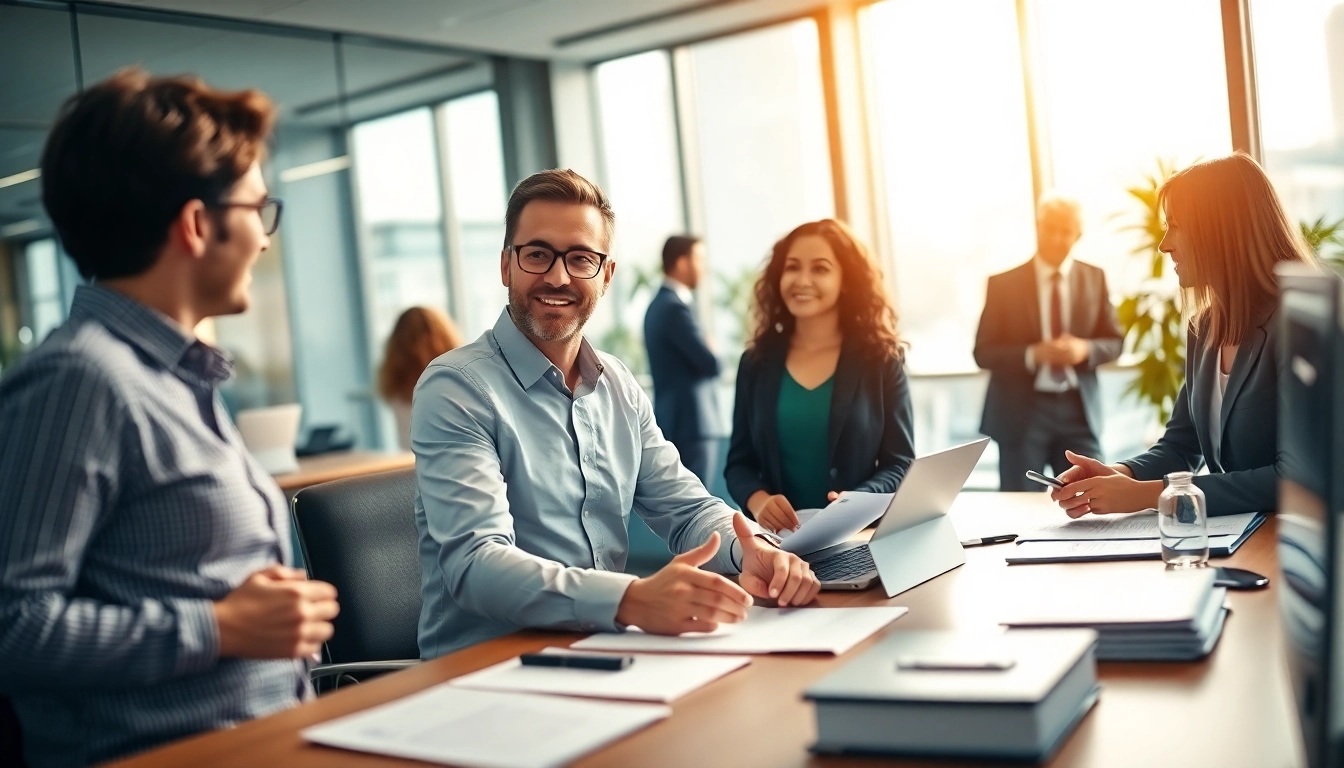 Headhunter Wiesbaden consulting clients in a professional office setting.