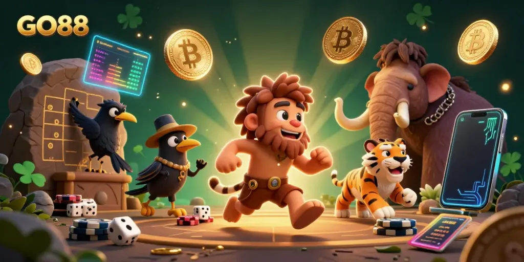 Experience GO88's thrilling prehistoric casino with dynamic gaming elements and engaging characters.