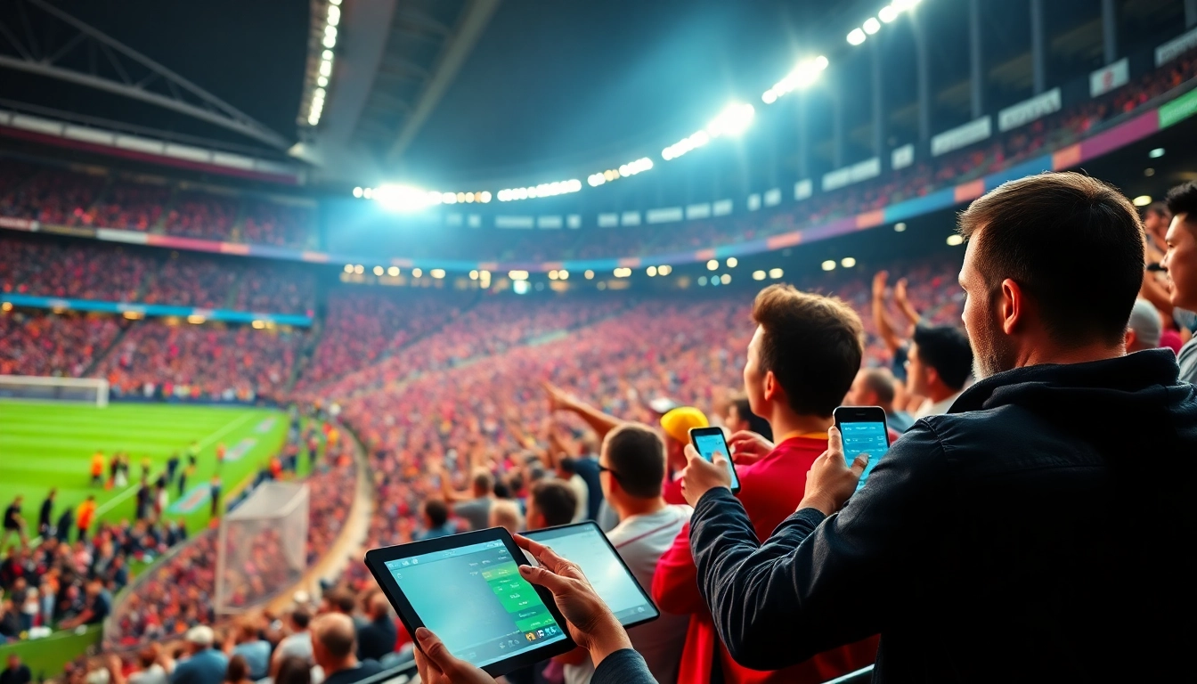 Engage with online neue wettanbieter through an exhilarating live sports betting experience in a vibrant stadium.