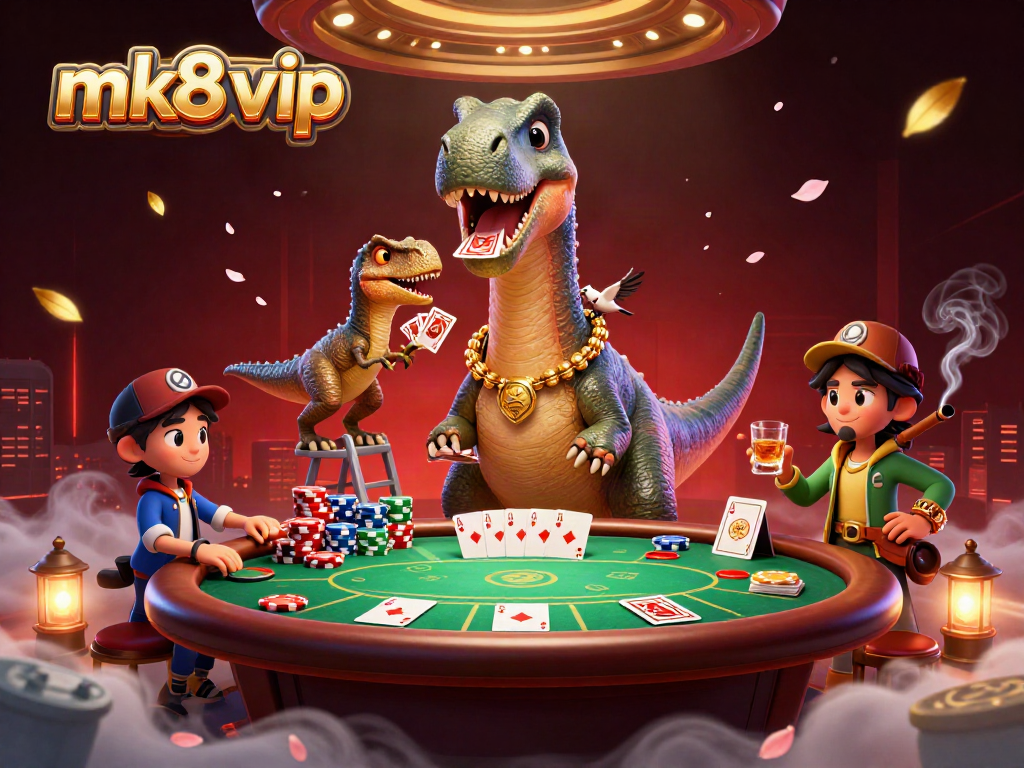 Experience the excitement of mk8 vip at an extravagant poker table with engaging characters!