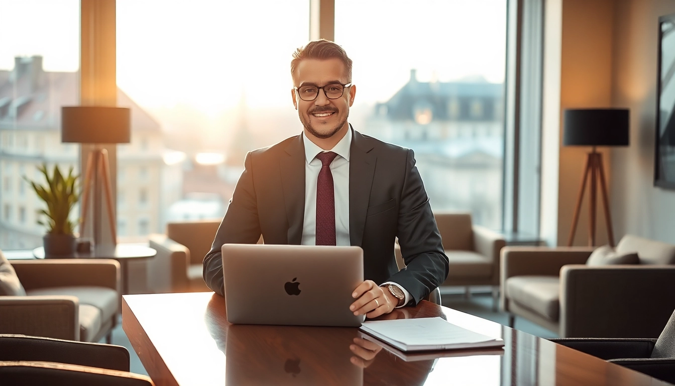 Headhunter Nürnberg: Professioneller Headhunter in modernem Büro, das Vertrauen ausstrahlt.