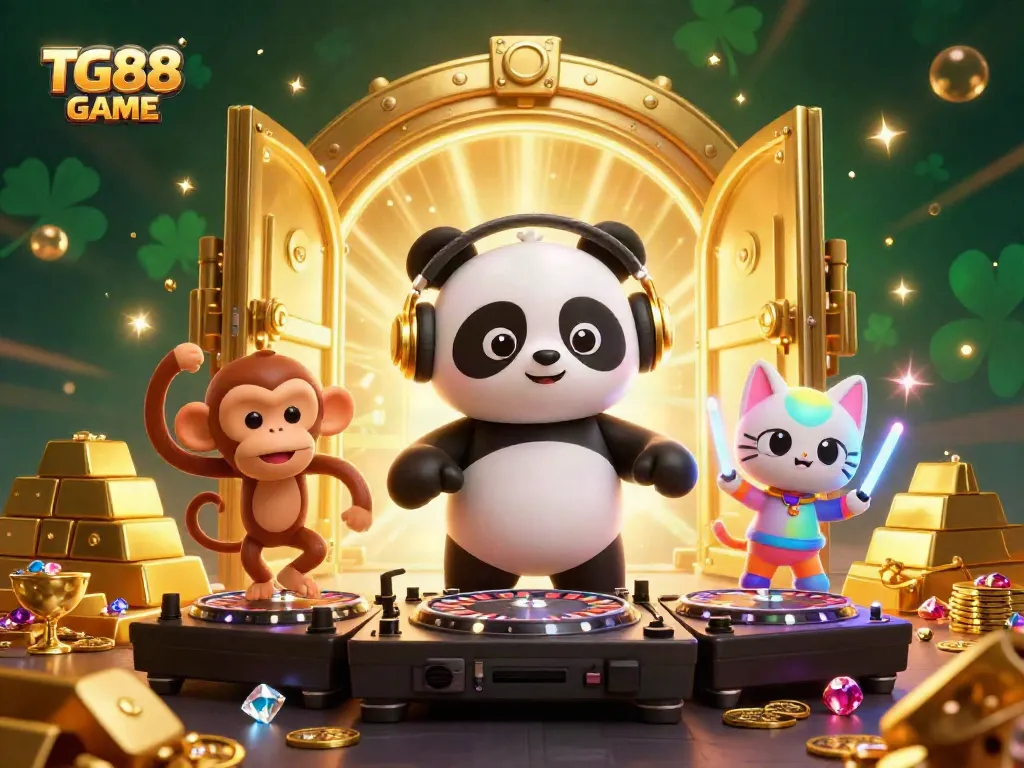 Engage with TG88 GAME playing vibrant 3D characters in an energizing casino atmosphere filled with treasures.