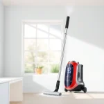 Powerful akku staubsauger effortlessly cleaning a modern living space.