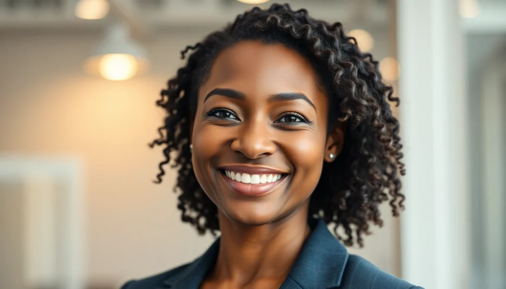 Generate an ai professional headshot free showcasing a confident individual against a soft-focus background.