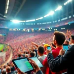 Engage with online neue wettanbieter through an exhilarating live sports betting experience in a vibrant stadium.