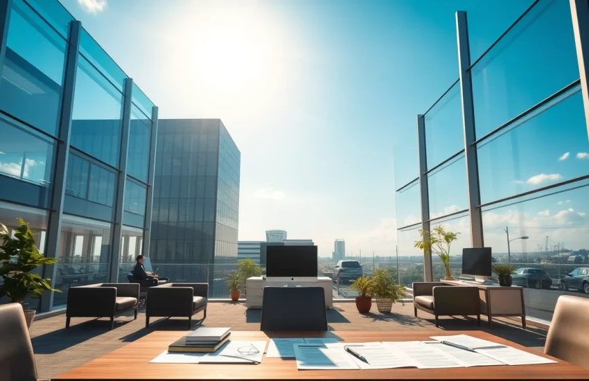 Modernes Büro eines Headhunter Monchengladbach mit stilvollem Design und professioneller Atmosphäre.