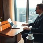 Headhunter in einem modernen Büro, der mit einem Klienten spricht, um Fachkräfte zu rekrutieren.